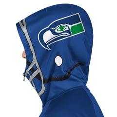 Seattle Seahawks Pro Player Retro Helmet Full-Zip Hooded Track Jacket Royal/Green - NFL
