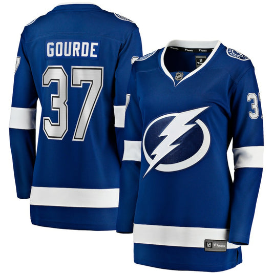 Yanni Gourde Tampa Bay Lightning Fanatics Women's Home Breakaway Player Jersey - Blue | NHL Jerseys