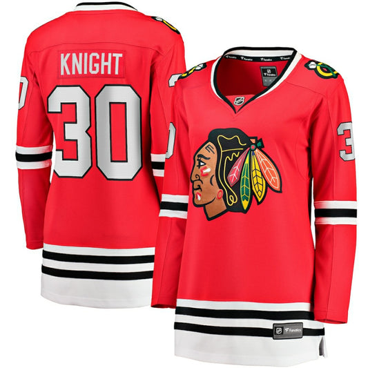 Spencer Knight Chicago Blackhawks Fanatics Women's Home Breakaway Player Jersey - Red | NHL Jerseys