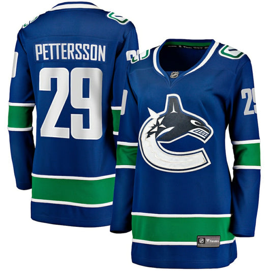 Marcus Pettersson Vancouver Canucks Fanatics Women's Home Breakaway Player Jersey - Blue | NHL Jerseys