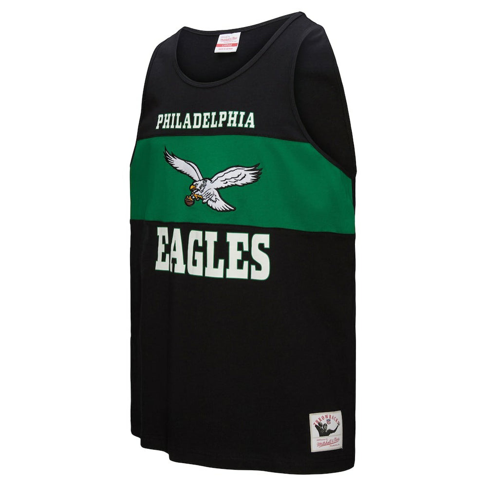 Philadelphia Eagles Retro Colorblock Tank Top Black - Mitchell & Ness