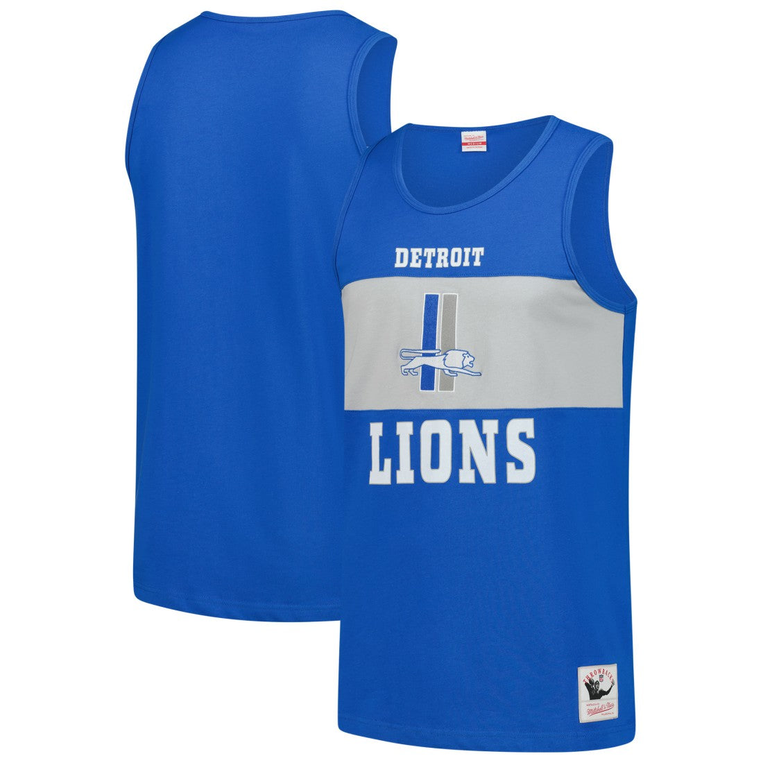 Detroit Lions Retro Colorblock Tank Top Blue - Mitchell & Ness