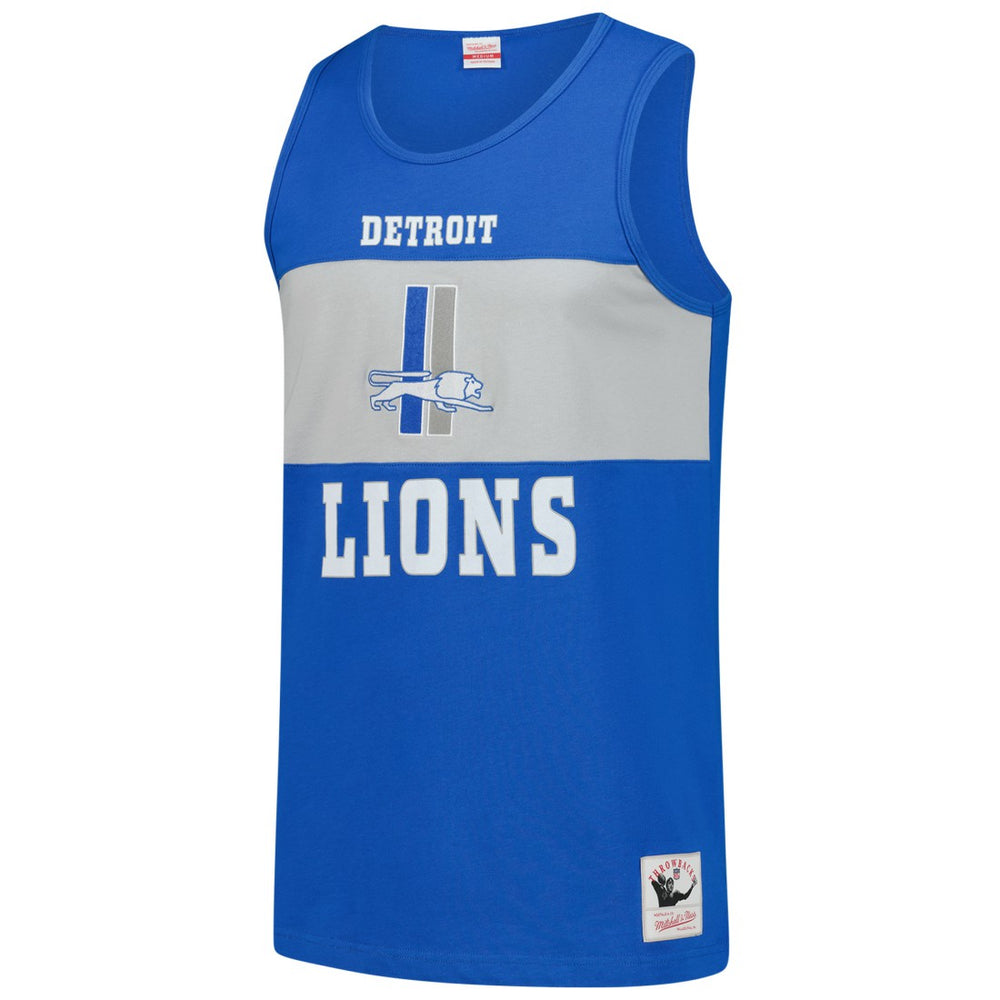 Detroit Lions Retro Colorblock Tank Top Blue - Mitchell & Ness