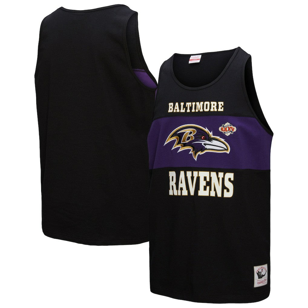 Baltimore Ravens Retro Colorblock Tank Top Black - Mitchell & Ness
