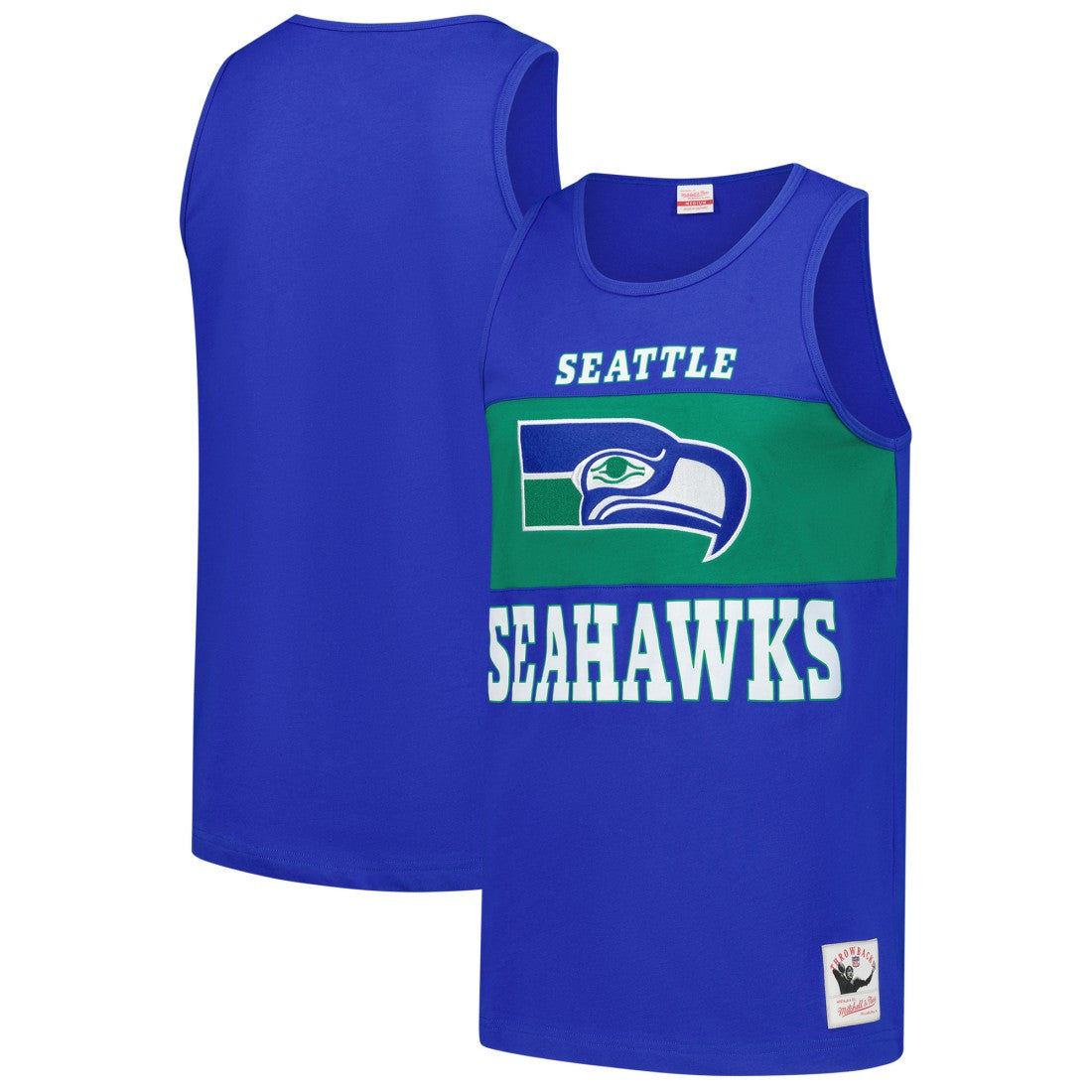 Seattle Seahawks Retro Colorblock Tank Top Royal - Mitchell & Ness