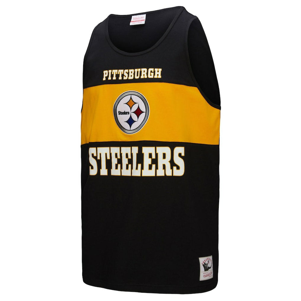Pittsburgh Steelers Retro Colorblock Tank Top Black - Mitchell & Ness