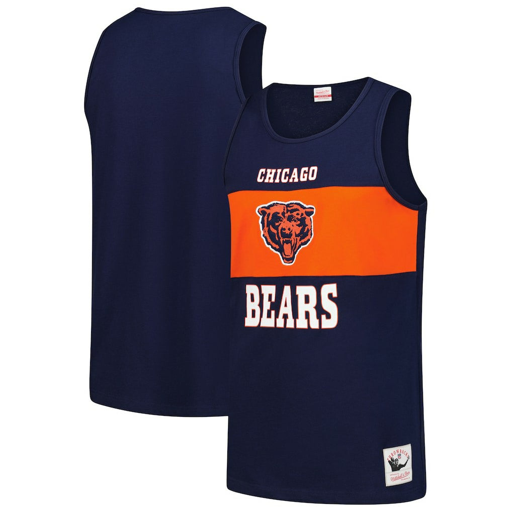 Chicago Bears Retro Colorblock Tank Top Navy - Mitchell & Ness
