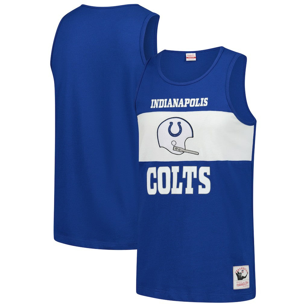 Indianapolis Colts Retro Colorblock Tank Top Royal - Mitchell & Ness
