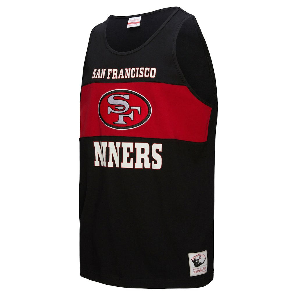 San Francisco 49ers Retro Colorblock Tank Top Black - Mitchell & Ness
