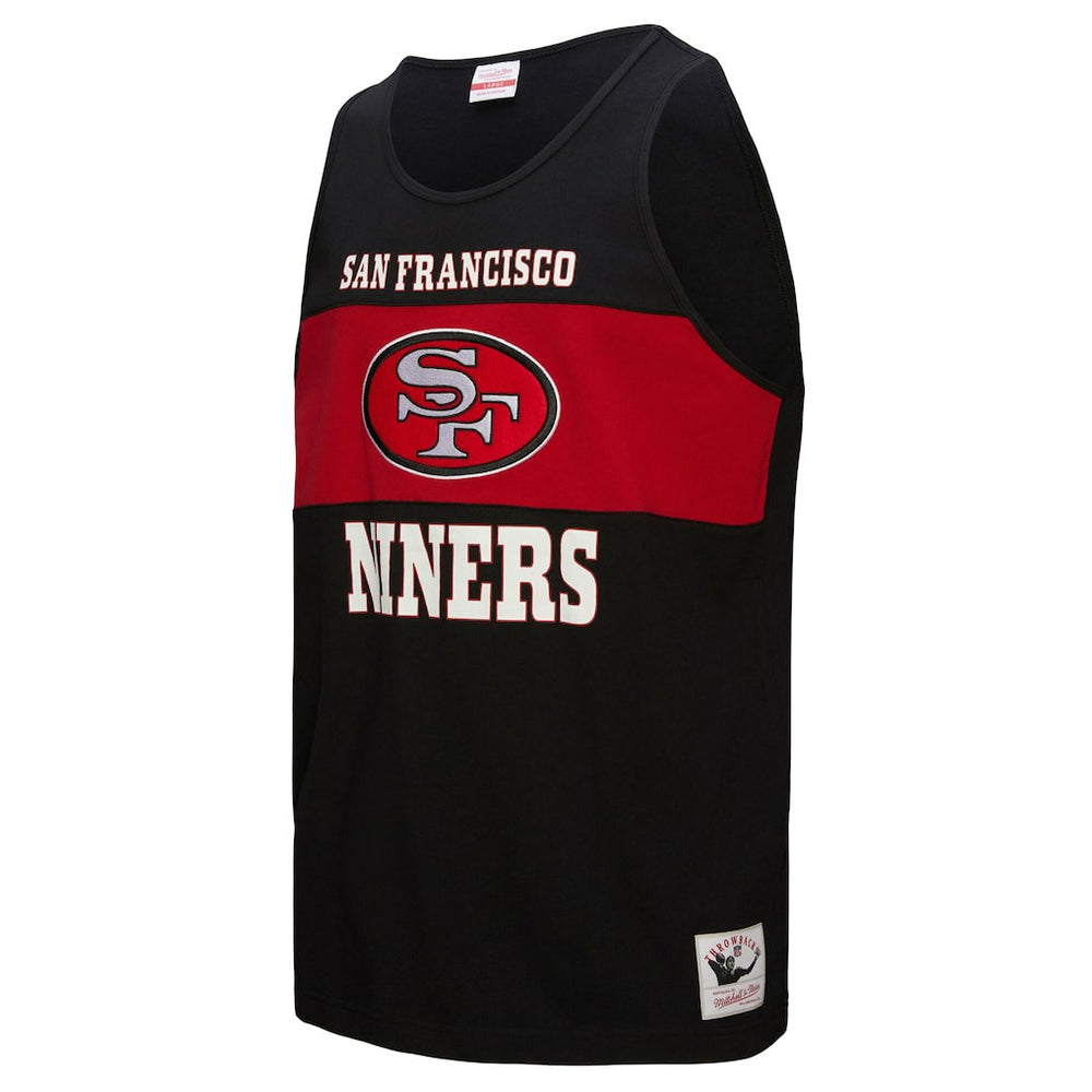 San Francisco 49ers Retro Colorblock Tank Top Black - Mitchell & Ness