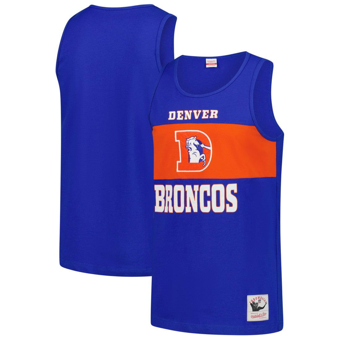 Denver Broncos Retro Colorblock Tank Top Royal - Mitchell & Ness