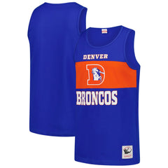Denver Broncos Retro Colorblock Tank Top Royal - Mitchell & Ness