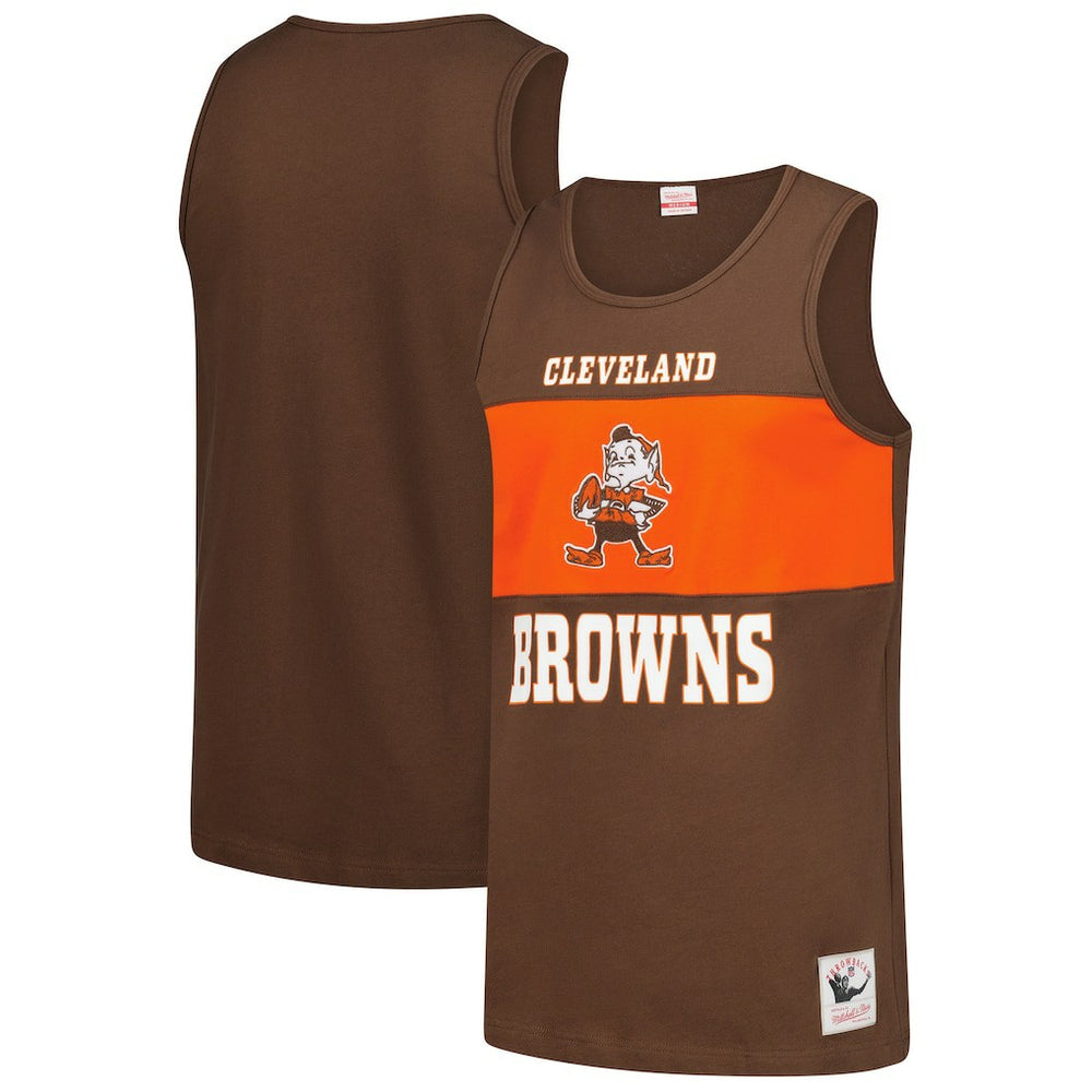 Cleveland Browns Retro Colorblock Tank Top Brown - Mitchell & Ness