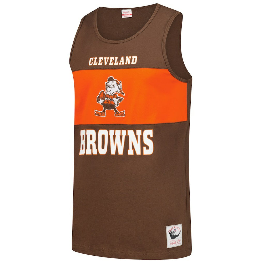 Cleveland Browns Retro Colorblock Tank Top Brown - Mitchell & Ness