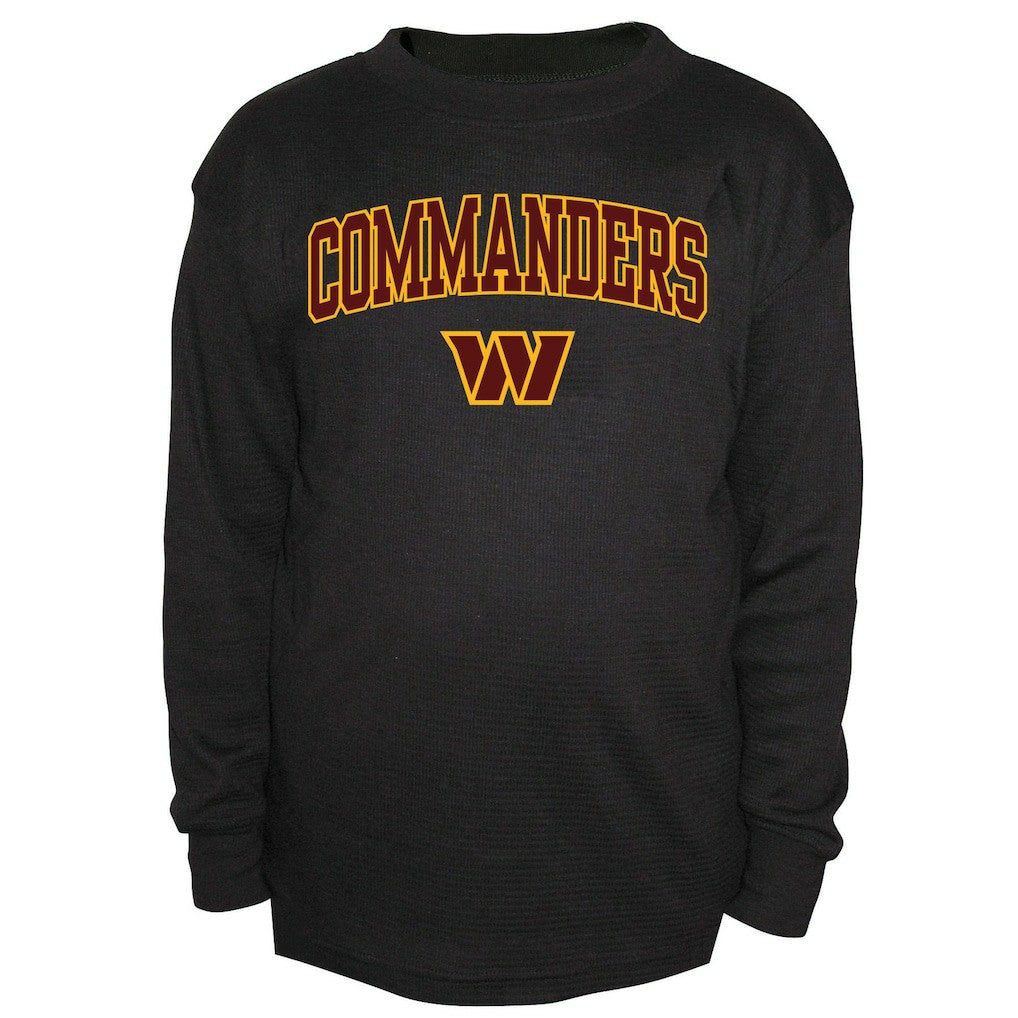 Washington Commanders Big & Tall Thermal Long Sleeve Crew Neck T-Shirt Black - Fanatics