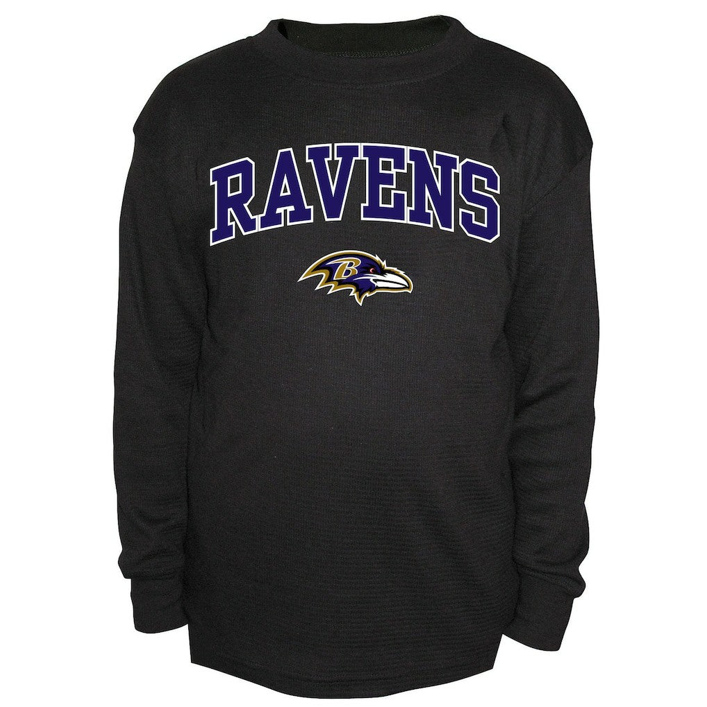 Baltimore Ravens Big & Tall Thermal Long Sleeve Crew Neck T-Shirt Black - Fanatics