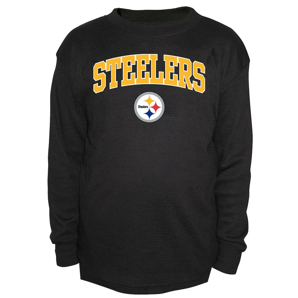 Pittsburgh Steelers Big & Tall Thermal Long Sleeve Crew Neck T-Shirt Black - Fanatics