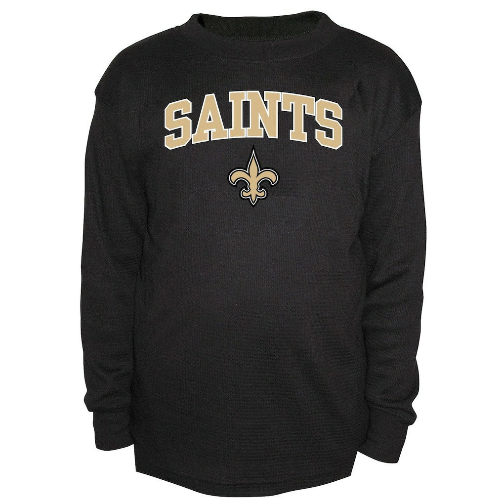 New Orleans Saints Big & Tall Thermal Long Sleeve Crew Neck T-Shirt Black - Fanatics