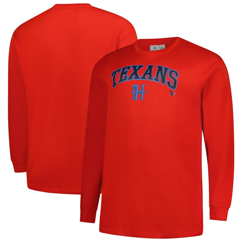 Houston Texans Big & Tall Throwback Thermal Long Sleeve T-Shirt Red - Fanatics