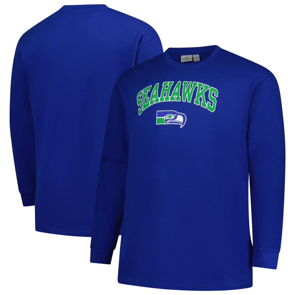 Seattle Seahawks Big & Tall Throwback Thermal Long Sleeve T-Shirt Royal - Fanatics