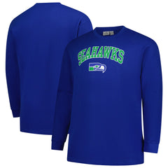Seattle Seahawks Big & Tall Throwback Thermal Long Sleeve T-Shirt Royal - Fanatics