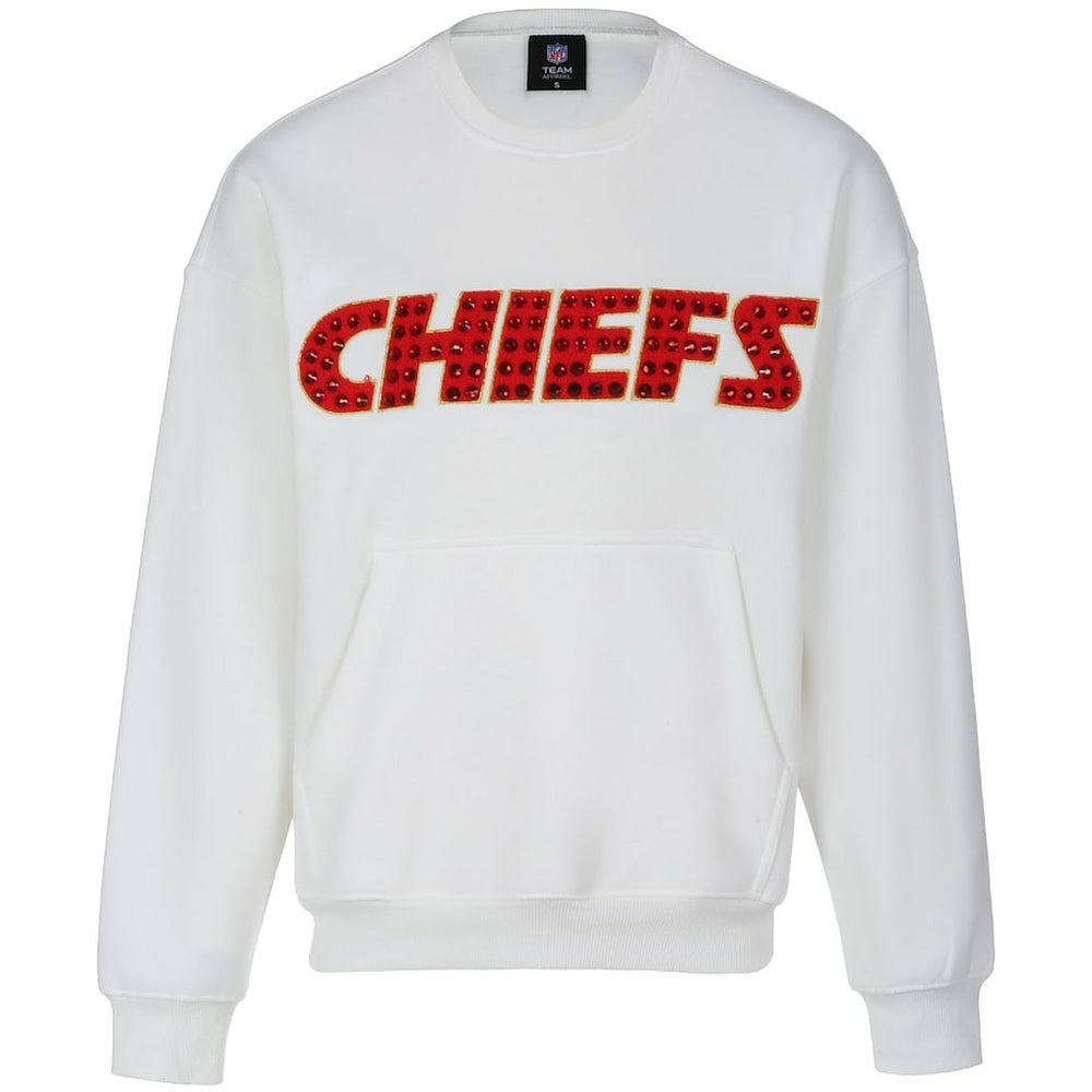 Kansas City Chiefs Cuce Women's Chenille Jeweled Sweatshirt White - NFL