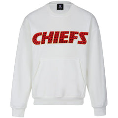 Kansas City Chiefs Cuce Women's Chenille Jeweled Sweatshirt White - NFL