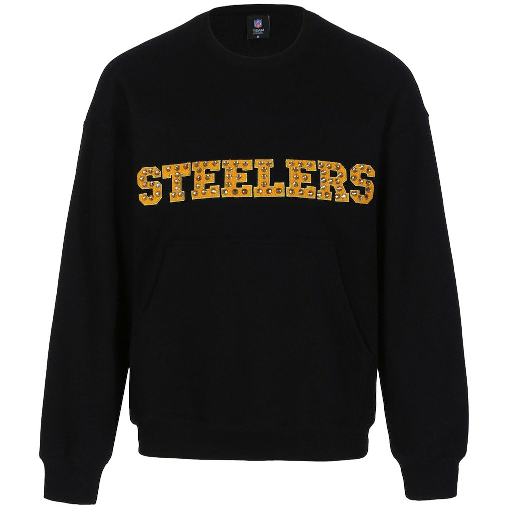 Pittsburgh Steelers Cuce Women's Chenille Jeweled Sweatshirt Black - NFL