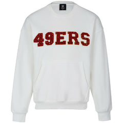 San Francisco 49ers Cuce Women's Chenille Jeweled Sweatshirt White - NFL