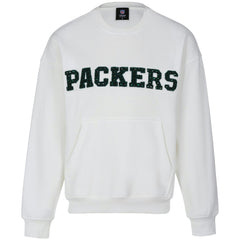 Green Bay Packers Cuce Women's Chenille Jeweled Sweatshirt White - NFL