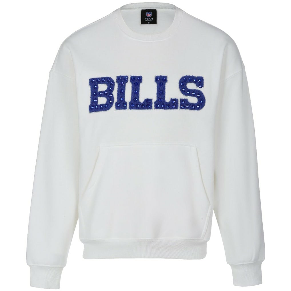 Buffalo Bills Cuce Women's Chenille Jeweled Sweatshirt White - NFL