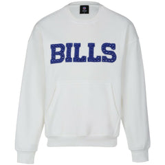 Buffalo Bills Cuce Women's Chenille Jeweled Sweatshirt White - NFL