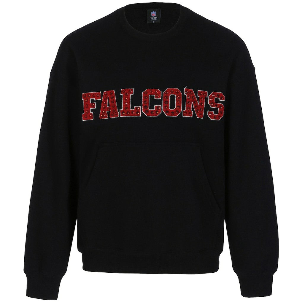 Atlanta Falcons Cuce Women's Chenille Jeweled Sweatshirt Black - NFL