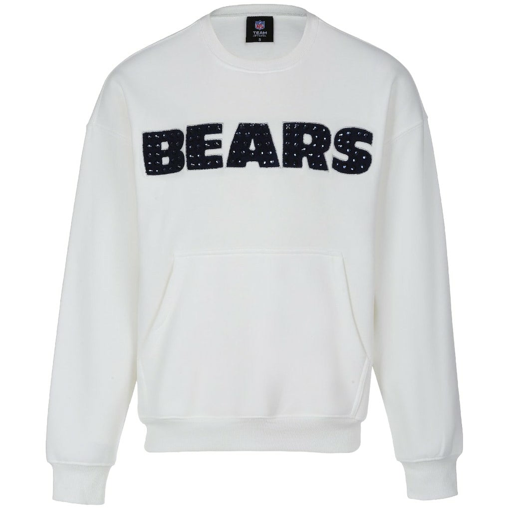Chicago Bears Cuce Women's Chenille Jeweled Sweatshirt White - NFL