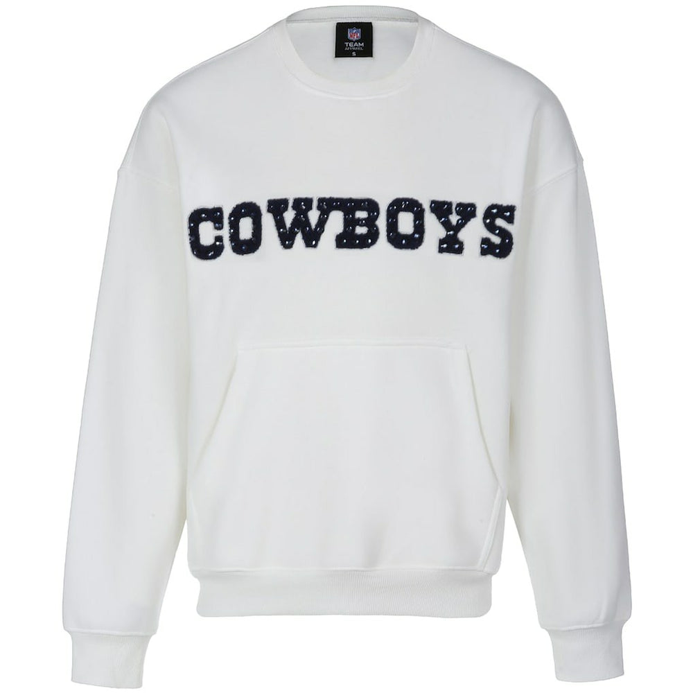 Dallas Cowboys Cuce Women's Chenille Jeweled Sweatshirt White - NFL