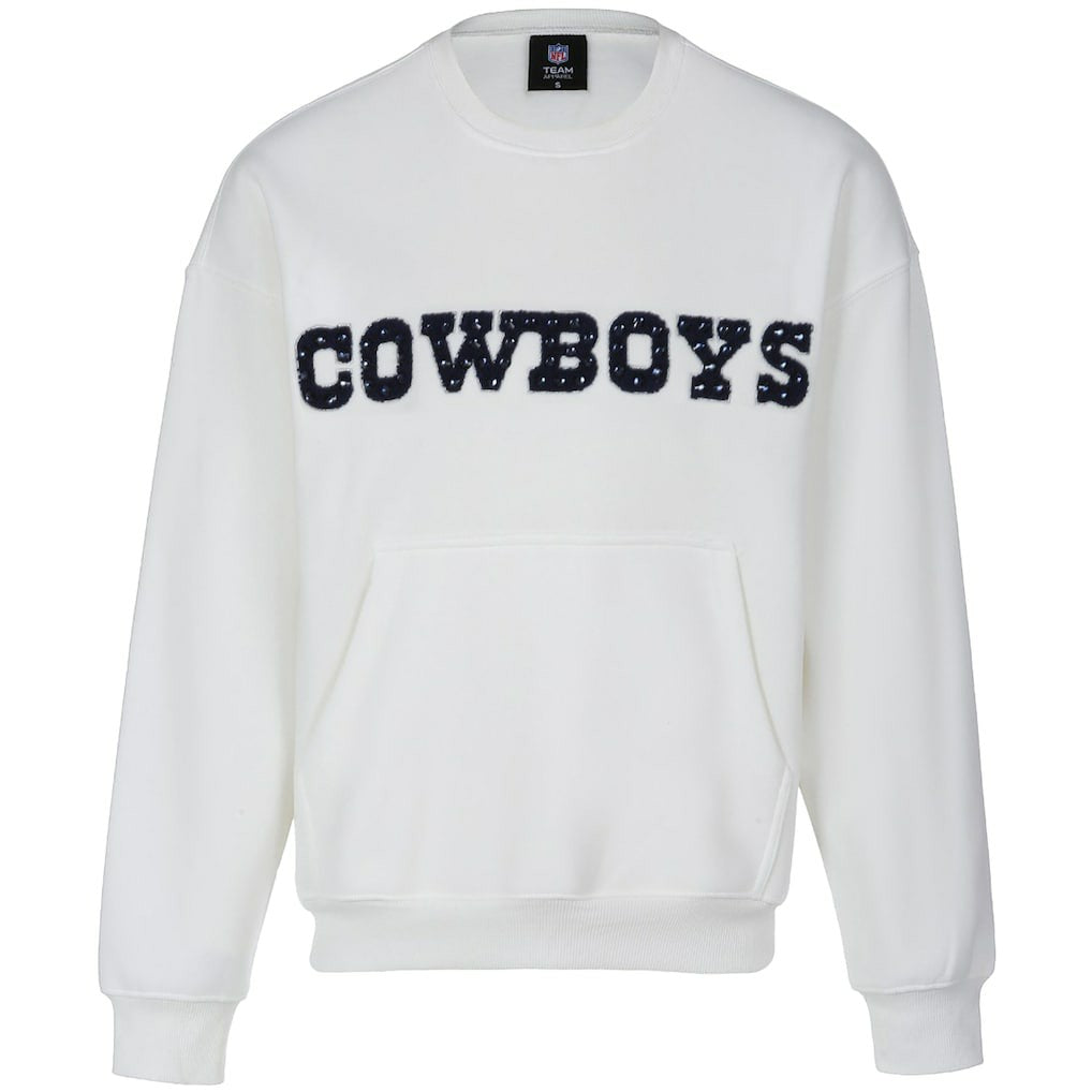 Dallas Cowboys Cuce Women's Chenille Jeweled Sweatshirt White - NFL