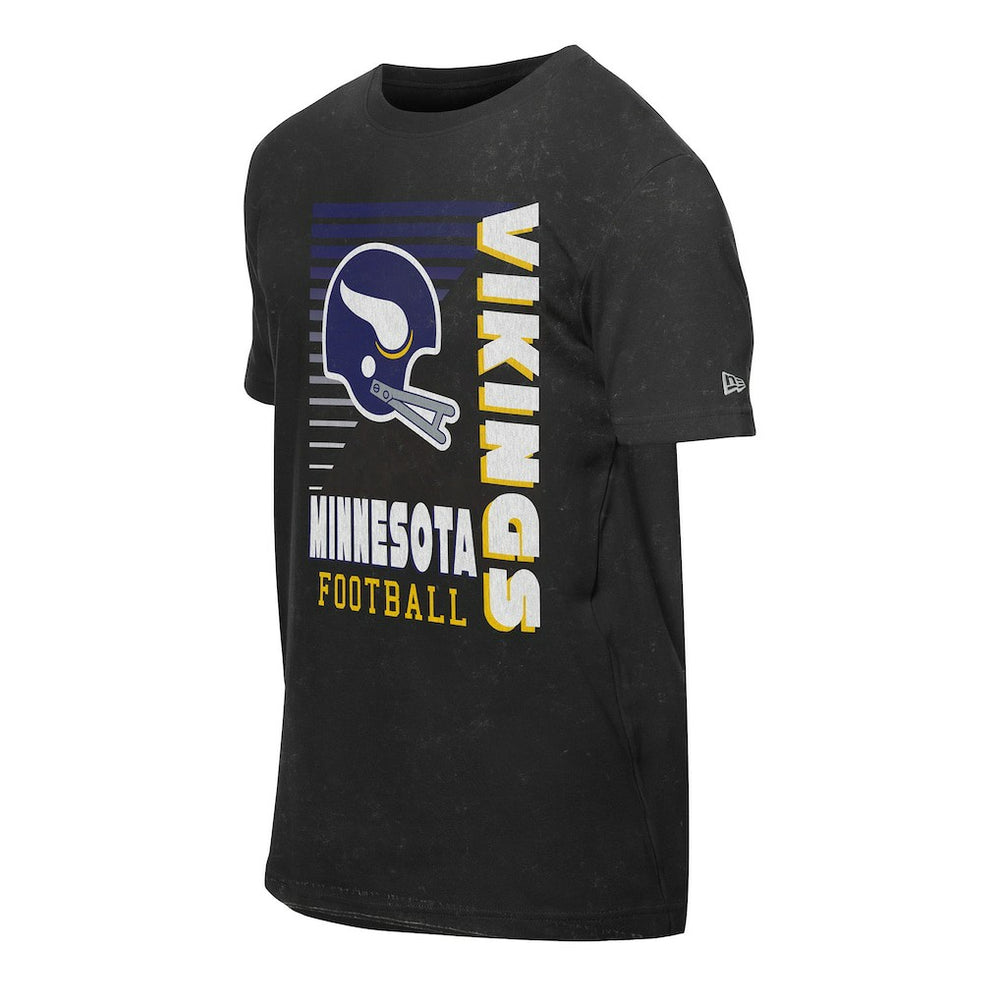 Minnesota Vikings New Era Retro Logo Enzyme Washed Oversized T-Shirt Black - NFL