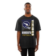 Minnesota Vikings New Era Retro Logo Enzyme Washed Oversized T-Shirt Black - NFL