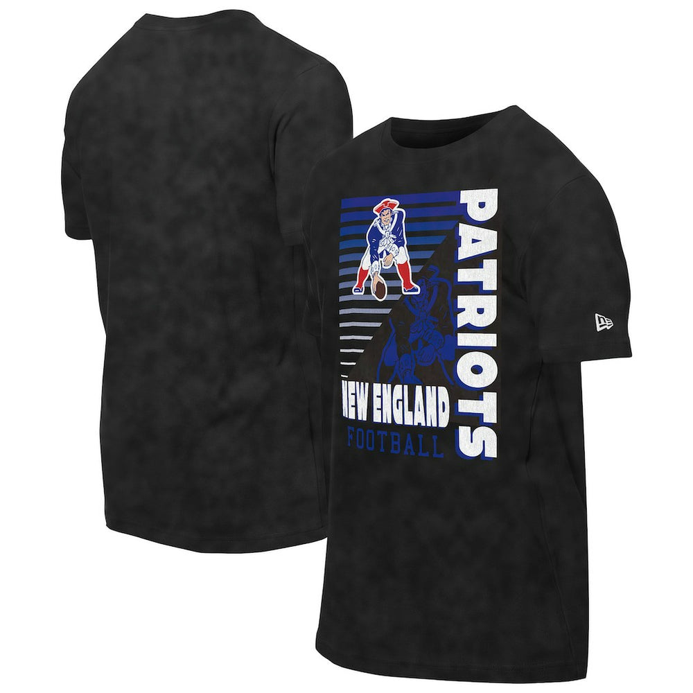 New England Patriots New Era Retro Logo Enzyme Washed Oversized T-Shirt Black - NFL