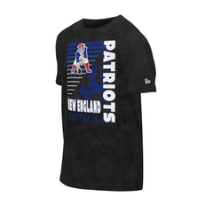 New England Patriots New Era Retro Logo Enzyme Washed Oversized T-Shirt Black - NFL