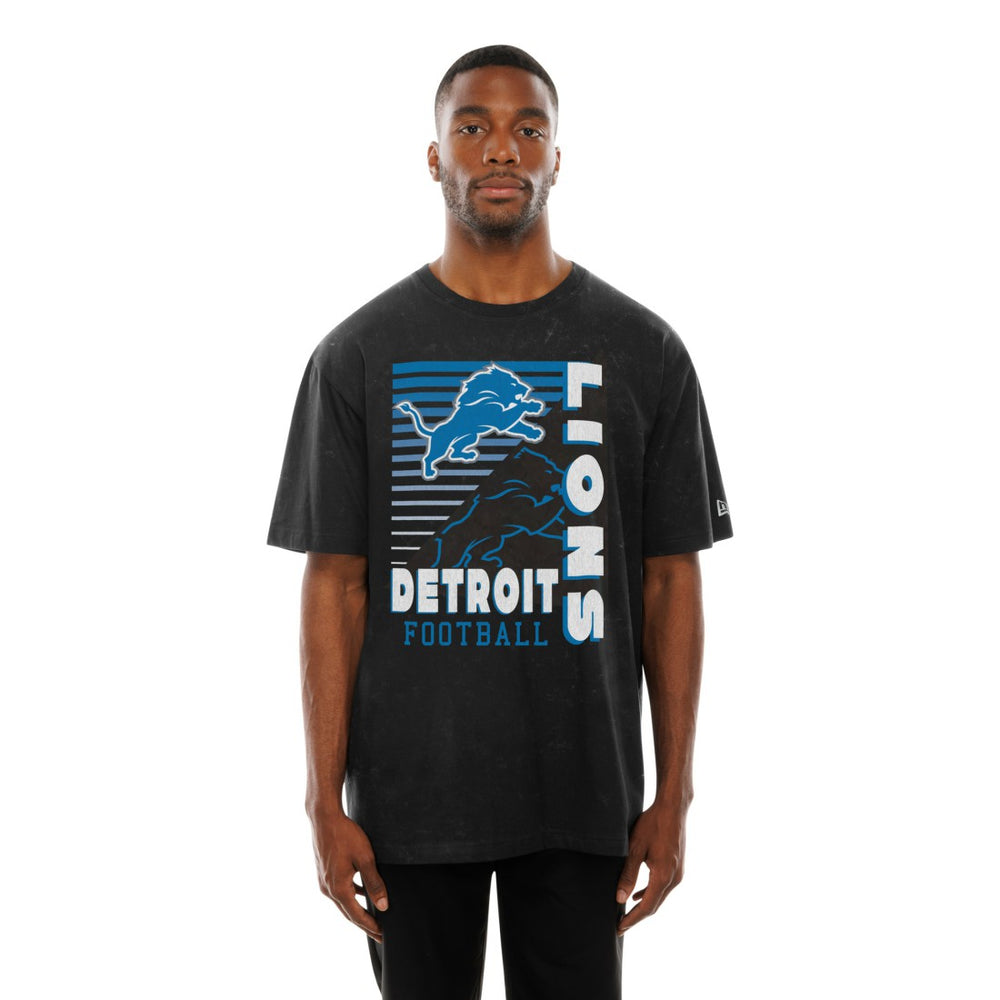 Detroit Lions New Era Enzyme Washed Oversized T-Shirt Black - NFL