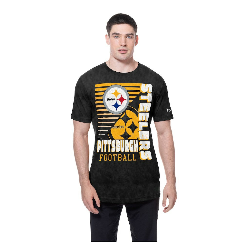 Pittsburgh Steelers New Era Enzyme Washed Oversized T-Shirt Black - NFL