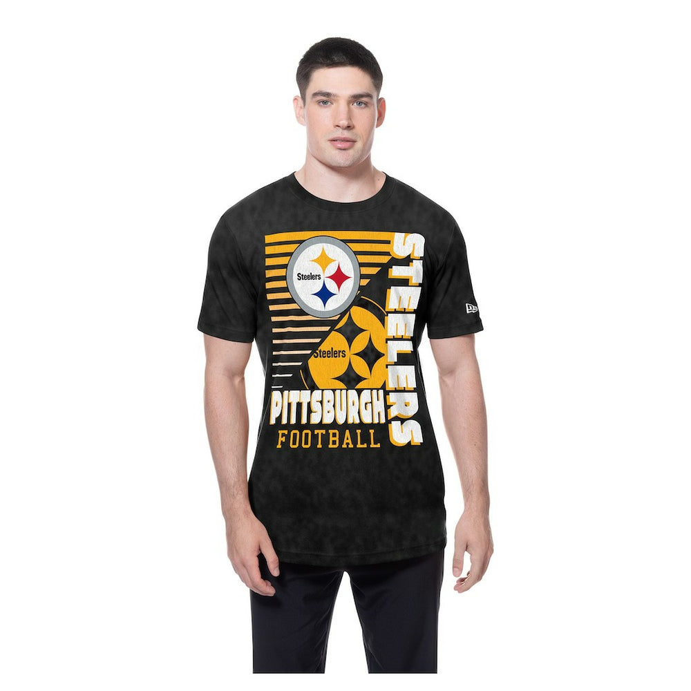 Pittsburgh Steelers New Era Enzyme Washed Oversized T-Shirt Black - NFL