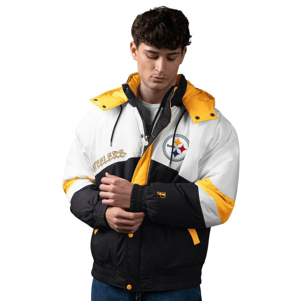 Pittsburgh Steelers Pro Player Shoulder To Shoulder Polyfill Full-Zip Hooded Jacket Black/Gold - NFL