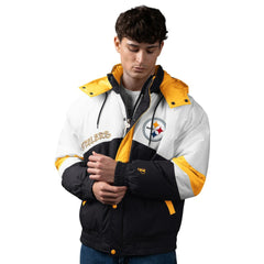 Pittsburgh Steelers Pro Player Shoulder To Shoulder Polyfill Full-Zip Hooded Jacket Black/Gold - NFL