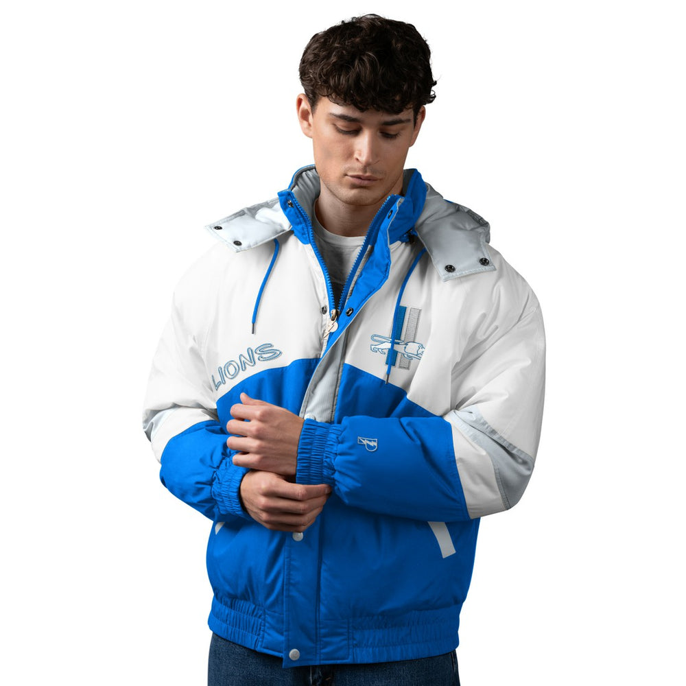 Detroit Lions Pro Player Shoulder To Shoulder Polyfill Full-Zip Hooded Jacket Blue - NFL