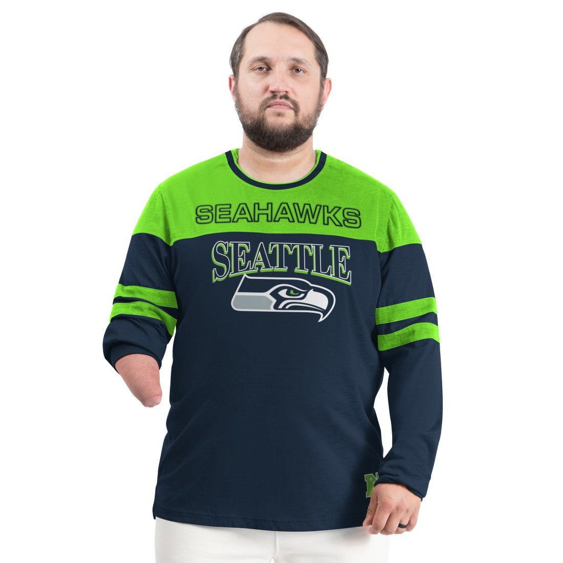Seattle Seahawks G-III Sports by Carl Banks Adaptive Outlast Long Sleeve T-Shirt College Navy/Neon Green - NFL