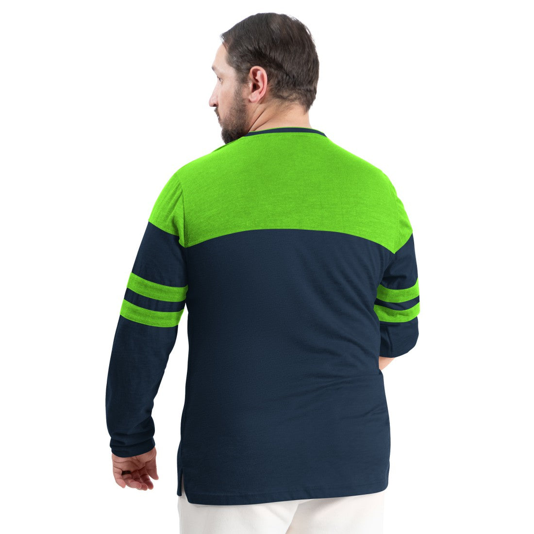 Seattle Seahawks G-III Sports by Carl Banks Adaptive Outlast Long Sleeve T-Shirt College Navy/Neon Green - NFL