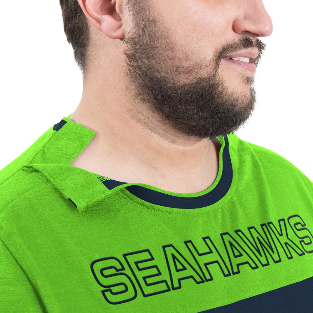 Seattle Seahawks G-III Sports by Carl Banks Adaptive Outlast Long Sleeve T-Shirt College Navy/Neon Green - NFL