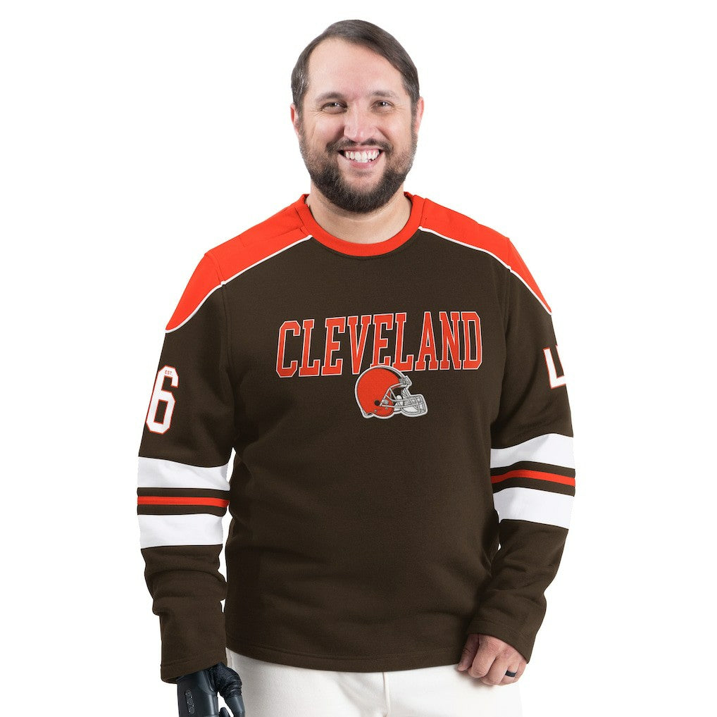 Cleveland Browns G-III Sports by Carl Banks Adaptive Lord Stanley Crewneck Sweatshirt Brown - NFL